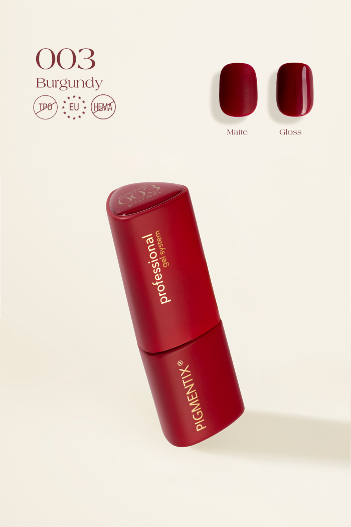 003_pgx_1 PIGMENTIX GEL POLISH - BURGUNDY 003 - immagine 1