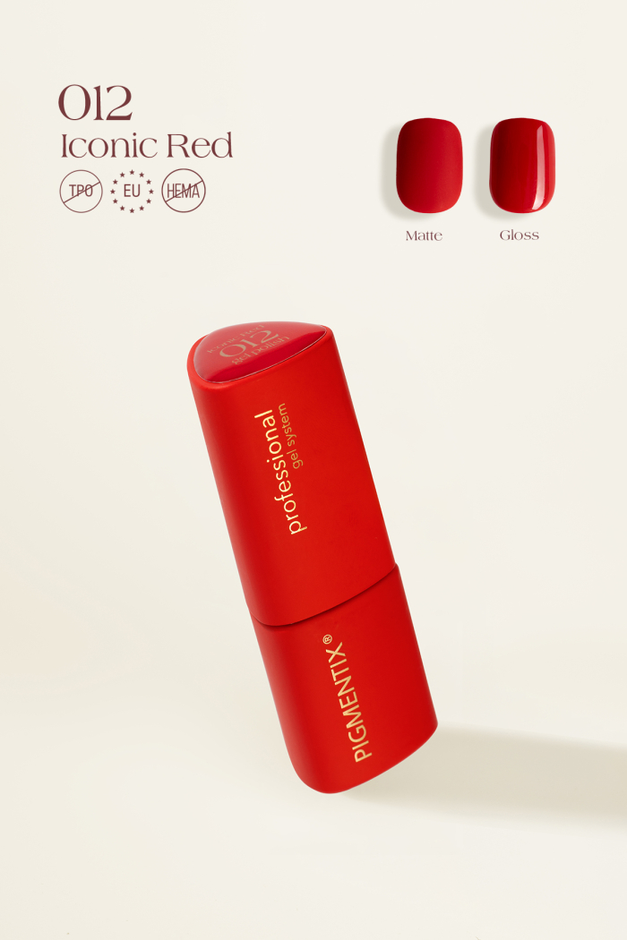 012_pgx_1 PIGMENTIX GEL POLISH - ICONIC RED 012 - immagine 1