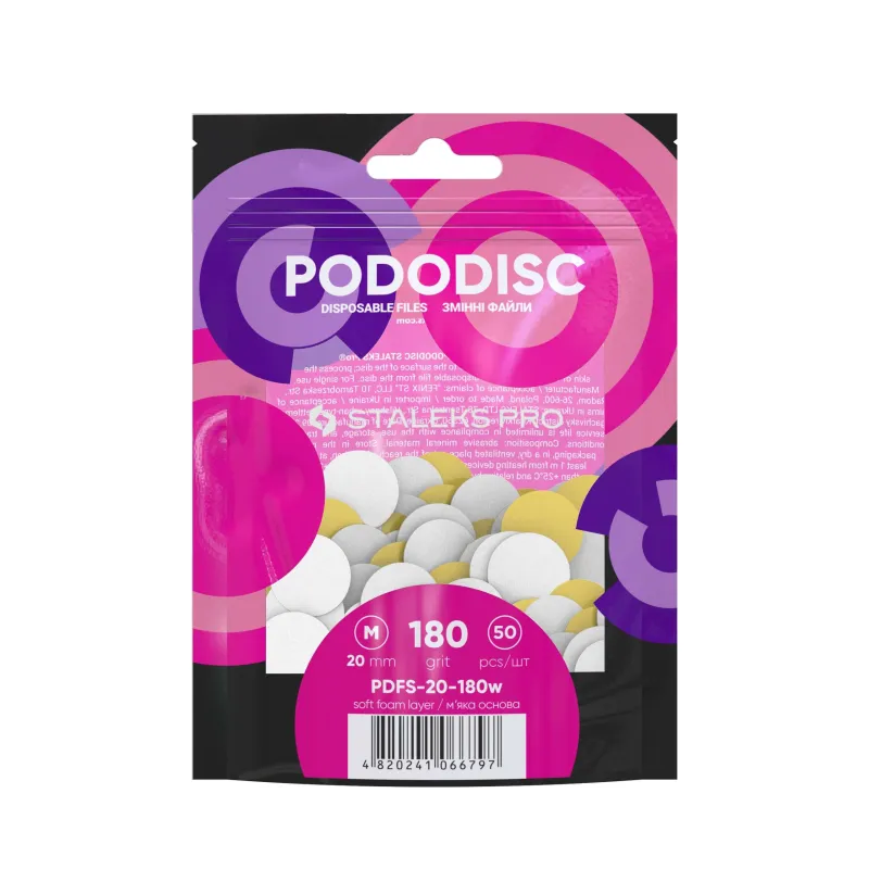 50-pezzi-lima-monouso-su-disco-morbido-pododisc-misura-m-grana-180 PODODISC M 180 SOFT 50PZ - immagine 1