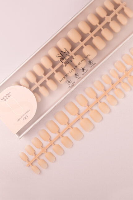 PRESS ON  NATURAL SHORT SQUARE ROUND 06